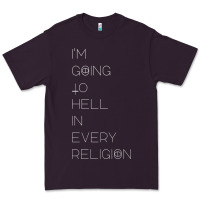 Plum i'm  going to  hell in  every  religion Premium Tee - Craftify