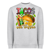 Heather Grey Tacos And Tequila Heavyweight Sweatshirt - CowhideDigitalArt