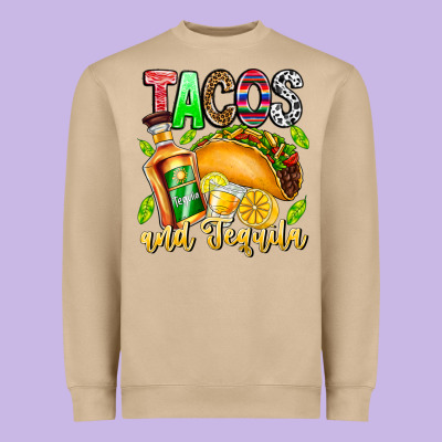 Tacos And Tequila Heavyweight Sweatshirt Designed By Cowhidedigitalart