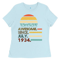 Baby Blue Awesome Since JULY 1934 Ladies Tee - Bettercallsaul
