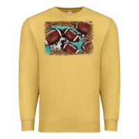 Antique Gold American football leopard cowhide turquoise  leather background Premium Sweatshirt - BarkalooDesign