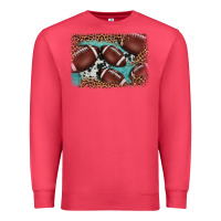 Cardinal American football leopard cowhide turquoise  leather background Premium Sweatshirt - BarkalooDesign