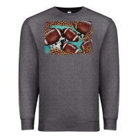 Charcoal Heather American football leopard cowhide turquoise  leather background Premium Sweatshirt - BarkalooDesign
