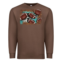 Chestnut American football leopard cowhide turquoise  leather background Premium Sweatshirt - BarkalooDesign