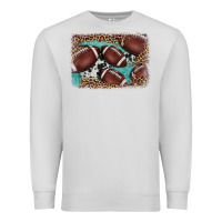 Dove Grey American football leopard cowhide turquoise  leather background Premium Sweatshirt - BarkalooDesign