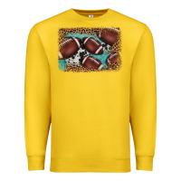 Lemon American football leopard cowhide turquoise  leather background Premium Sweatshirt - BarkalooDesign