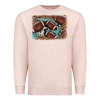 Pale Pink American football leopard cowhide turquoise  leather background Premium Sweatshirt - BarkalooDesign