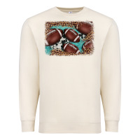 Sandshell American football leopard cowhide turquoise  leather background Premium Sweatshirt - BarkalooDesign