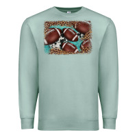 American Football Leopard Cowhide Turquoise  Leather Background Premium Sweatshirt | Teevron