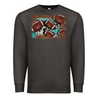 Smoke American football leopard cowhide turquoise  leather background Premium Sweatshirt - BarkalooDesign