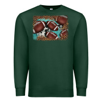 Sports Green American football leopard cowhide turquoise  leather background Premium Sweatshirt - BarkalooDesign