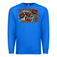 True Royal American football leopard cowhide turquoise  leather background Premium Sweatshirt - BarkalooDesign