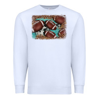 White American football leopard cowhide turquoise  leather background Premium Sweatshirt - BarkalooDesign