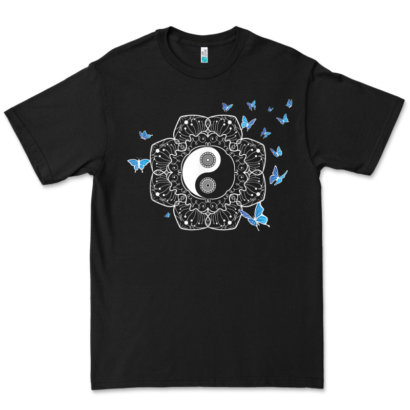 Yin Yang With Butterflies Ancient Chinese Yin Yang Premium Tee by Craftify | Teevron