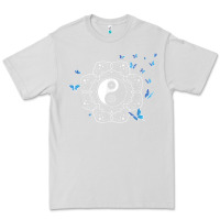 Dove Grey yin yang with butterflies ancient chinese yin yang Premium Tee - Craftify