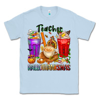 Dusty Blue hallothanksmas teacher Classic Tee - texasbilliewilder
