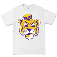 White Vintage Louisiana State Tiger Mascot Premium Tee - Craftify