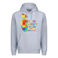 Heather Grey Autism Teach Accept Understand Love Premium Hoodie - CowhideDigitalArt