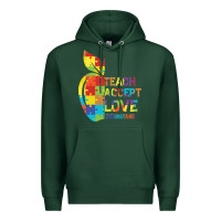 Sports Green Autism Teach Accept Understand Love Premium Hoodie - CowhideDigitalArt