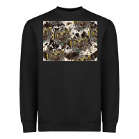 Black Longhorn Pattern Heavyweight Sweatshirt - CowhideDigitalArt