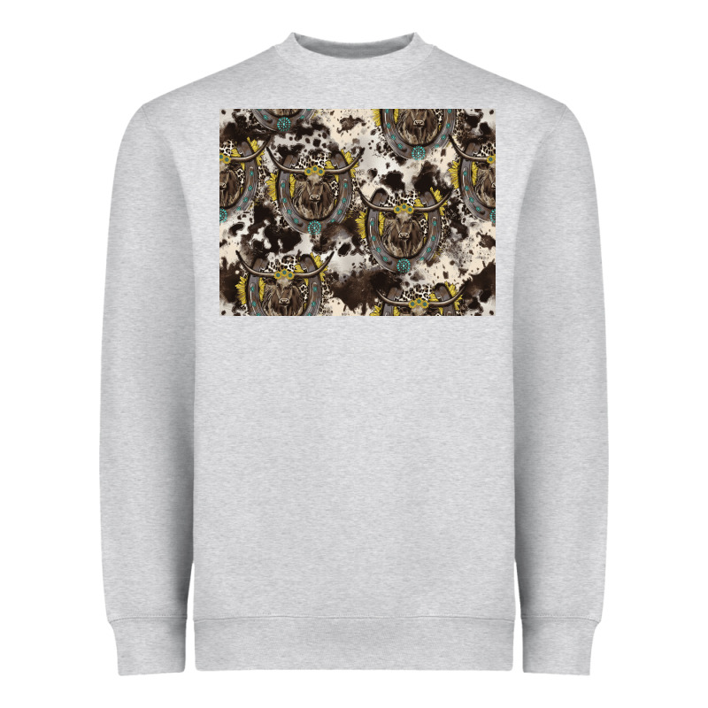 Longhorn Pattern Heavyweight Sweatshirt by CowhideDigitalArt | Teevron