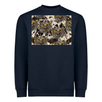 Navy Longhorn Pattern Heavyweight Sweatshirt - CowhideDigitalArt
