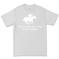 Dove Grey Saratoga Springs New York Horse Racing Jockey Premium Tee - Craftify