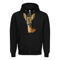 Black Red brocket Deer Head Zipper Hoodie - LillyAllenDesigns