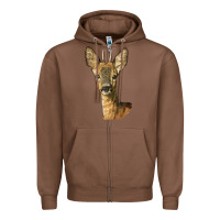 Chestnut Red brocket Deer Head Zipper Hoodie - LillyAllenDesigns