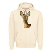 Sandshell Red brocket Deer Head Zipper Hoodie - LillyAllenDesigns