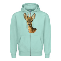 Seafoam Red brocket Deer Head Zipper Hoodie - LillyAllenDesigns