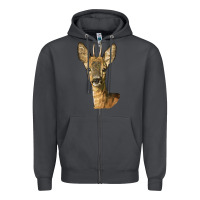 Smoke Red brocket Deer Head Zipper Hoodie - LillyAllenDesigns