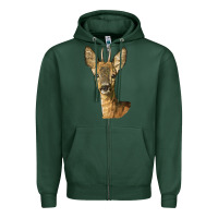 Sports Green Red brocket Deer Head Zipper Hoodie - LillyAllenDesigns