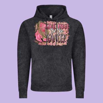 Give Boot To The Cancer Vintage Hoodie Designed By Cowgirlartshop
