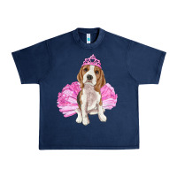 Navy Balerina beagle with tutu Urban Heavy Tee - RanaPortraitStore