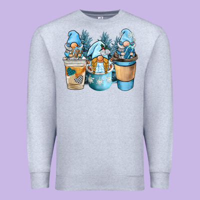 Winter Coffee Gnome Premium Sweatshirt Designed By Barkaloodesign