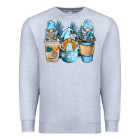 Heather Grey winter coffee gnome Premium Sweatshirt - BarkalooDesign
