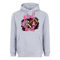 Heather Grey pink out football Heavyweight Hoodie - BarkalooDesign