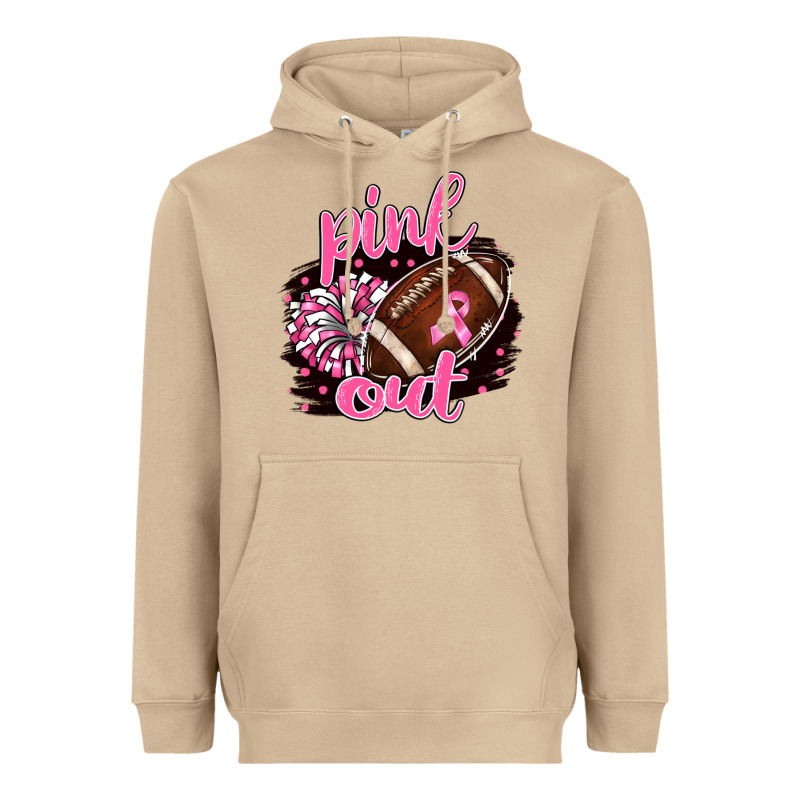 Pink Out Football Heavyweight Hoodie by BarkalooDesign | Teevron