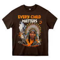 Chocolate Brown every child matters child and wolf Heavy Core Tee - BarkalooDesign