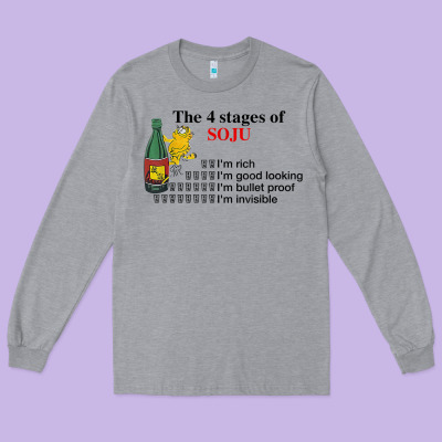 The 4 Stages Of Soju I'm Rich I'm Good Looking T Shirt Long Sleeve Tee Designed By Designpulse