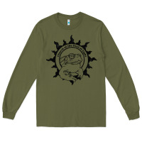 Army Green Authentic Church Of The Toad Of Light Psychedlic Frog Licking (Distres Long Sleeve Tee - DesignPulse