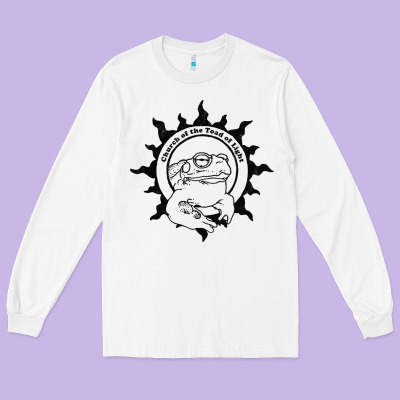 Authentic Church Of The Toad Of Light Psychedlic Frog Licking (distres Long Sleeve Tee Designed By Designpulse