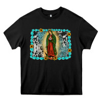 Black Gemstone our lady of Guadalupe Heavy Core Tee - JahusDesignShop
