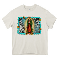 Cream Gemstone our lady of Guadalupe Heavy Core Tee - JahusDesignShop