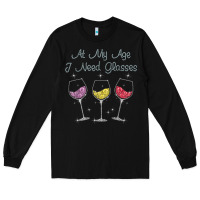 Black At My Age I need Glasses Long Sleeve Tee - DesignPulse