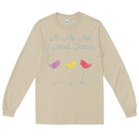 Mushroom At My Age I need Glasses Long Sleeve Tee - DesignPulse