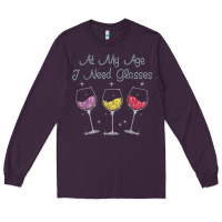 Plum At My Age I need Glasses Long Sleeve Tee - DesignPulse