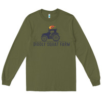 Army Green diddly farm for men and women Long Sleeve Tee - DesignPulse