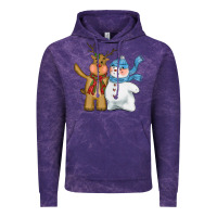 Cloud Purple christmas reindeer snowman Vintage Hoodie - CowGirlArtShop